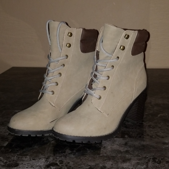 Tan Lace Up Ankle Boots - Picture 2 of 5